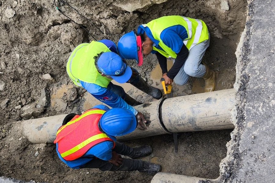 Hidroven repara avería en tubería de 12 pulgadas en el sector Las Gonzáles de Mérida