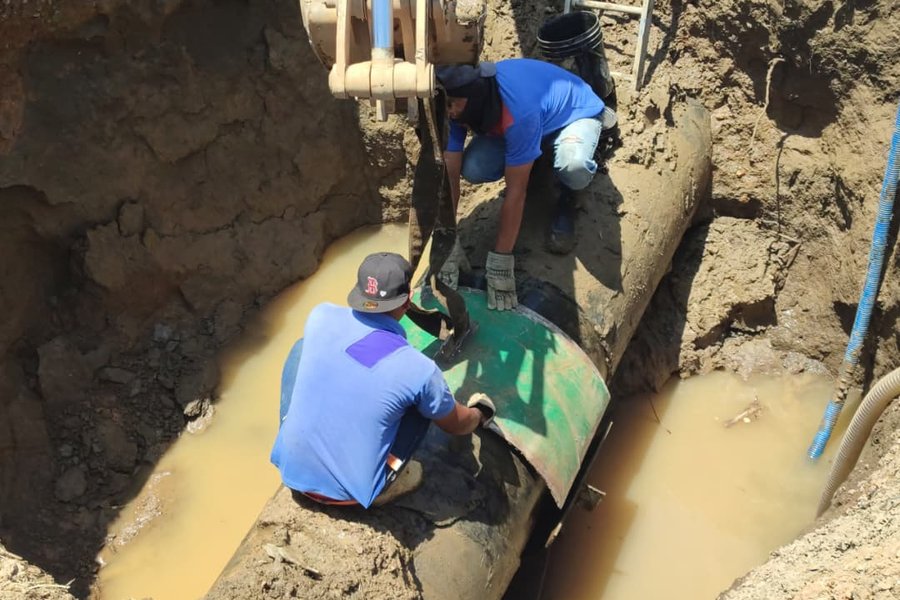 Hidroven repara tubería de 36” perteneciente a la línea #1 de la planta potabilizadora José Antonio Anzoátegui