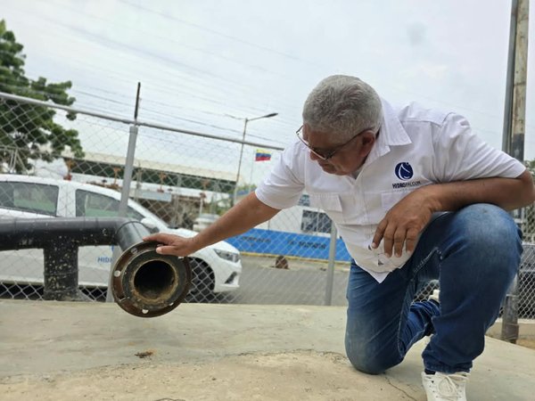 Inspeccionan trabajos de rehabilitación en la estación de bombeo de aguas servidas Norte en Falcón