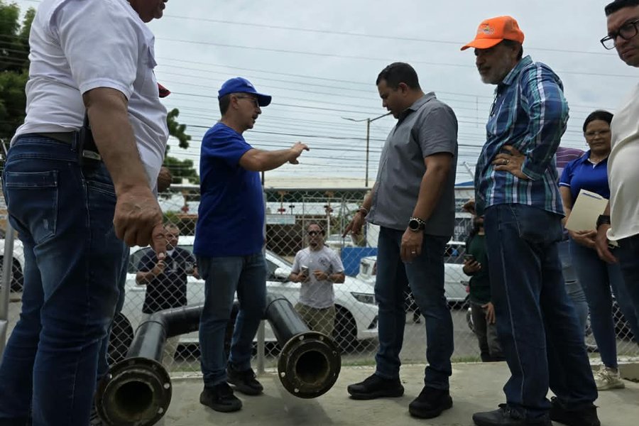 Inspeccionan trabajos de rehabilitación en la estación de bombeo de aguas servidas Norte en Falcón