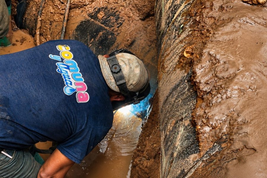 Hidroven repara tubería estratégica en planta potabilizadora Bajo Guarapiche de Maturín