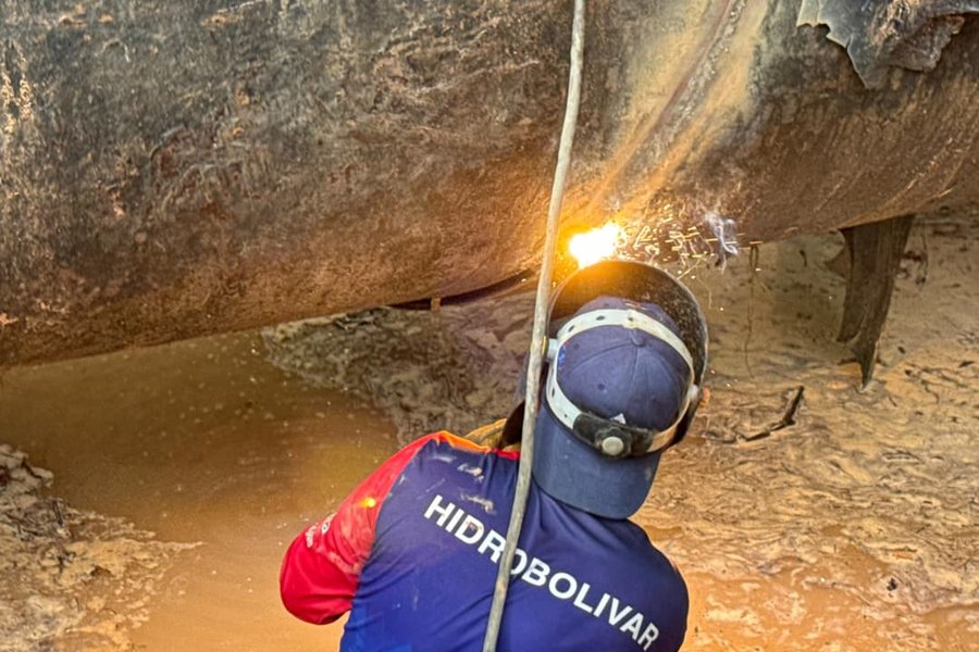 Hidroven optimiza el sistema hídrico de Bolívar con reparaciones mayores en la aducción Tocomita
